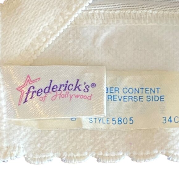 VTG Frederick's of Hollywood White Lace Strapless Corset Bra 34C #114K - Picture 11 of 13